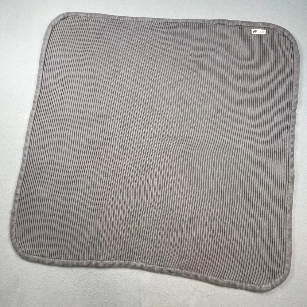 Monica + Andy Knit Blanket Grey Organic Cotton Ribbed Soft Nursery Boho